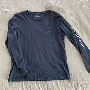 Navy Blue Vineyard Vines Long Sleeve Tee